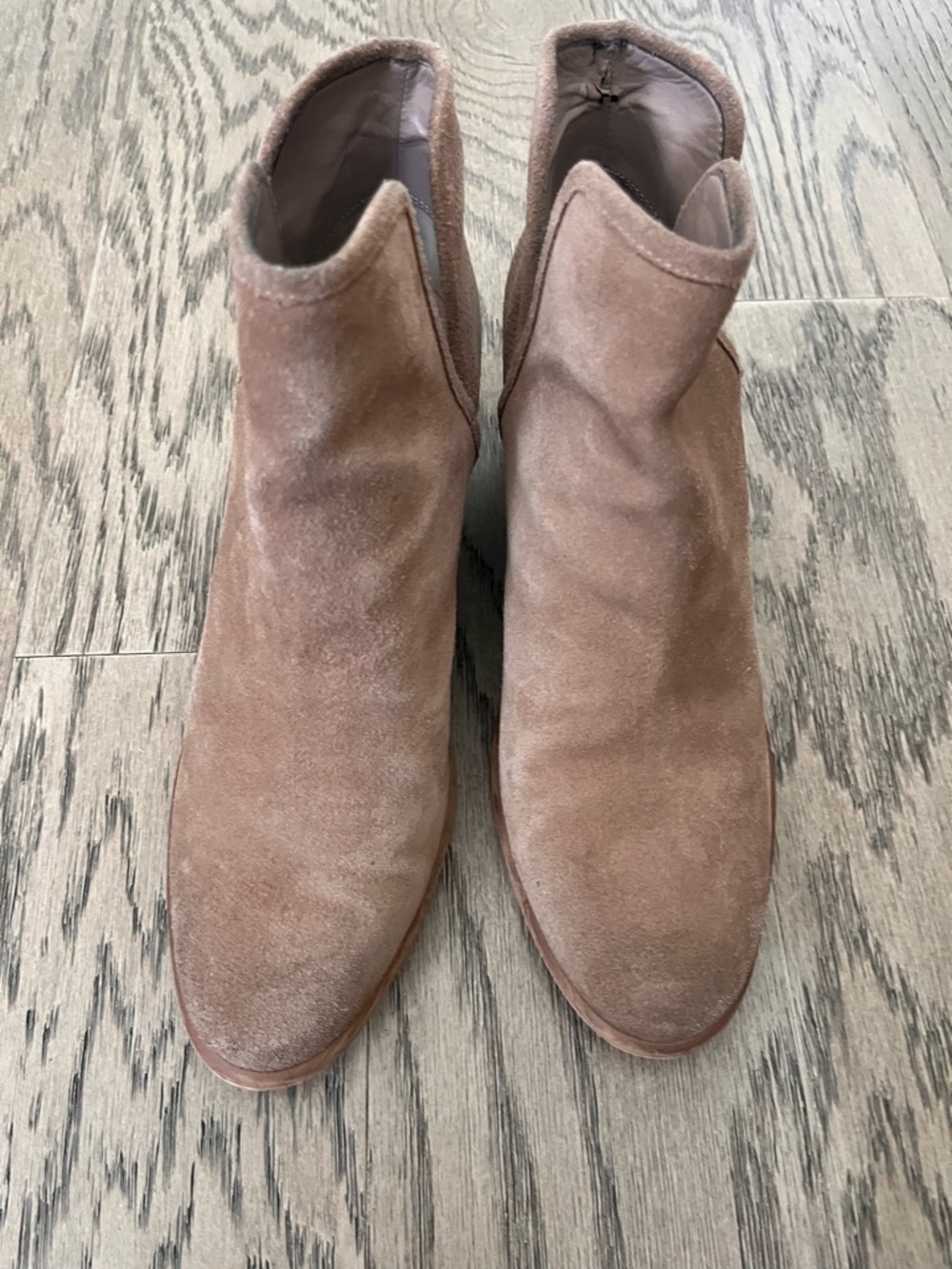 Hinge Women’s Suede Ankle Boots in Dusty Brown